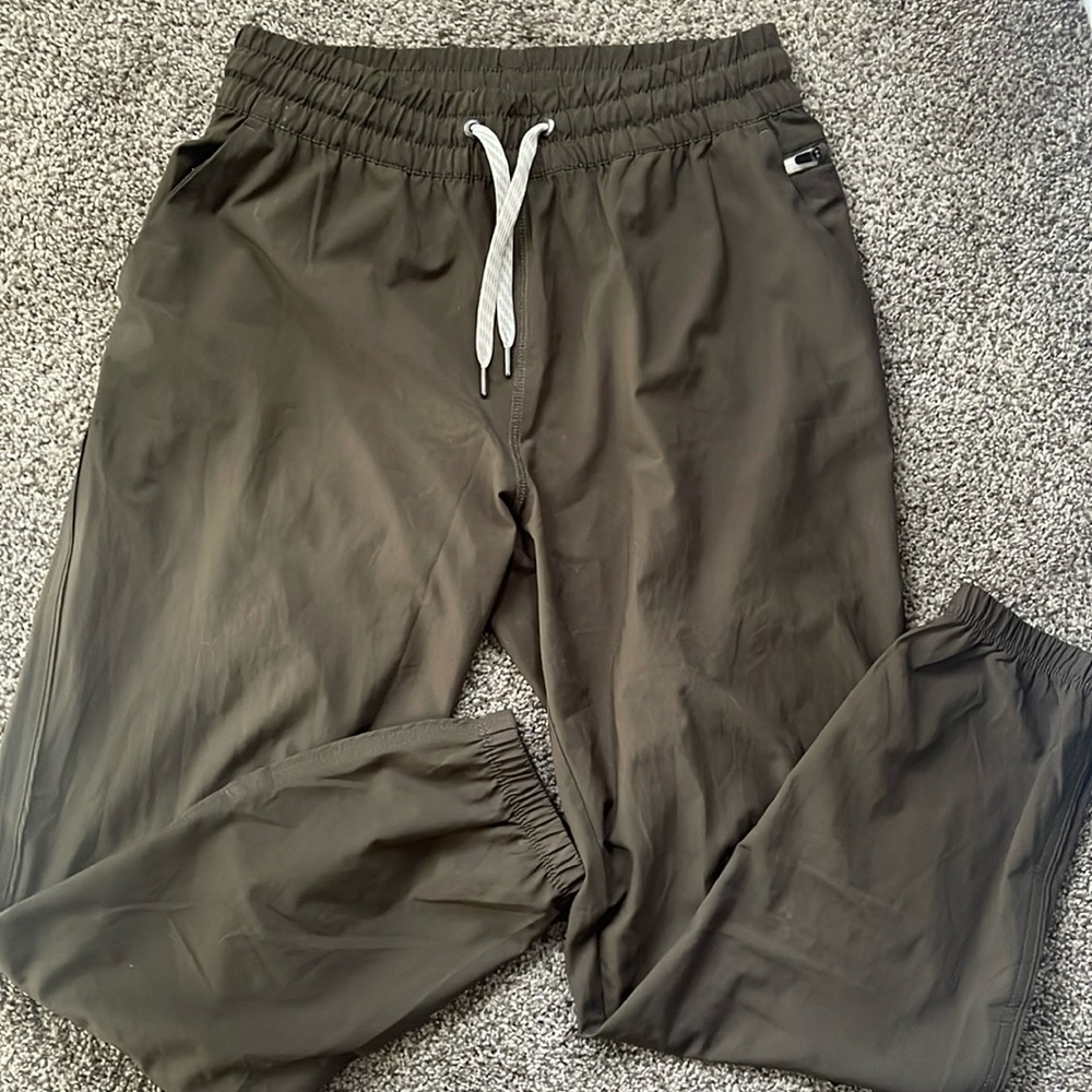 Vuori Olive Green Track Pants with Drawstring